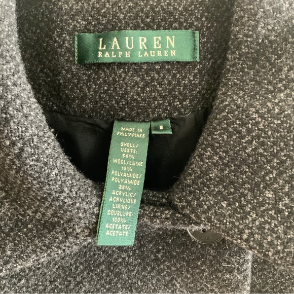 Lauren Ralph Lauren Vintage Double Breasted Tweed Wool Blend Blazer Size 8 - Picture 5 of 16